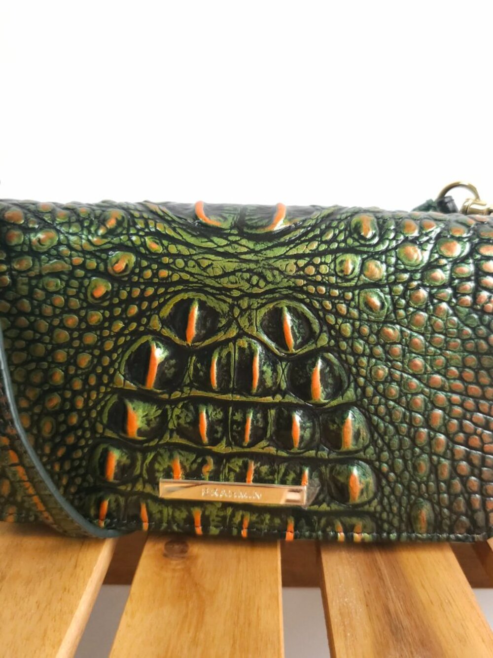 NWT Brahmin Minuette Samba Green Leather Crossbody Handbag - Picture 2 of 12